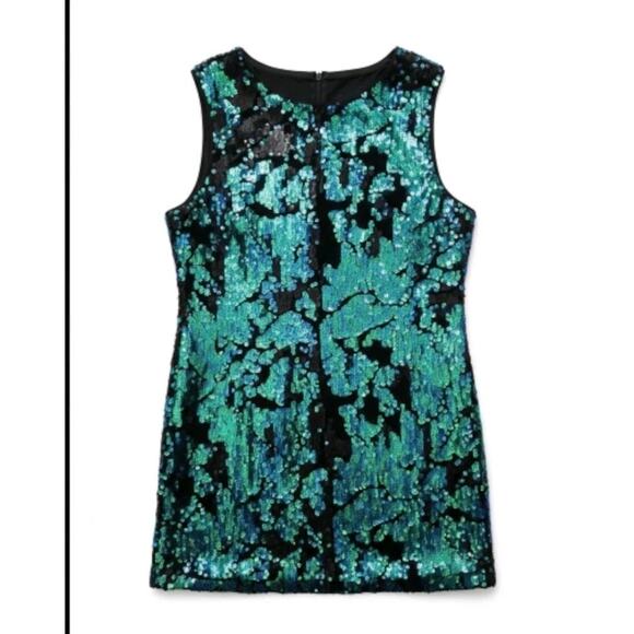 Forever 21 Mini Dress Sequin Plus 2X Green Iridescent Holiday Christmas NY Party - Picture 11 of 16